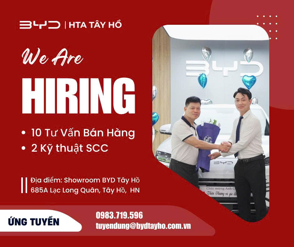 BYD HTA Tây Hồ tuyển dụng