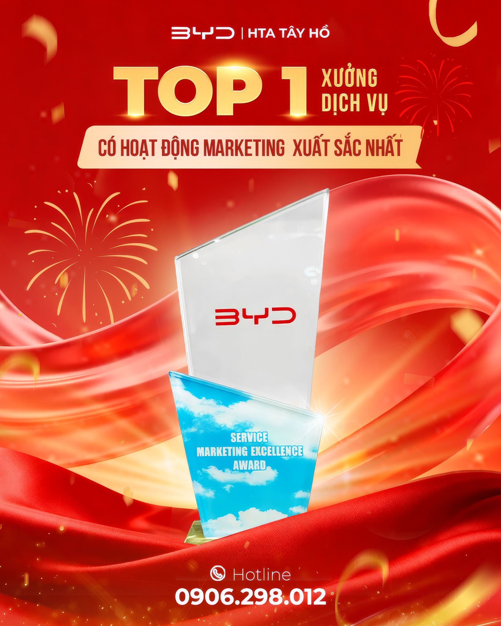 xưởng dịch vụ BYD HTA Tây Hồ đạt top 1 marketing toàn quốc